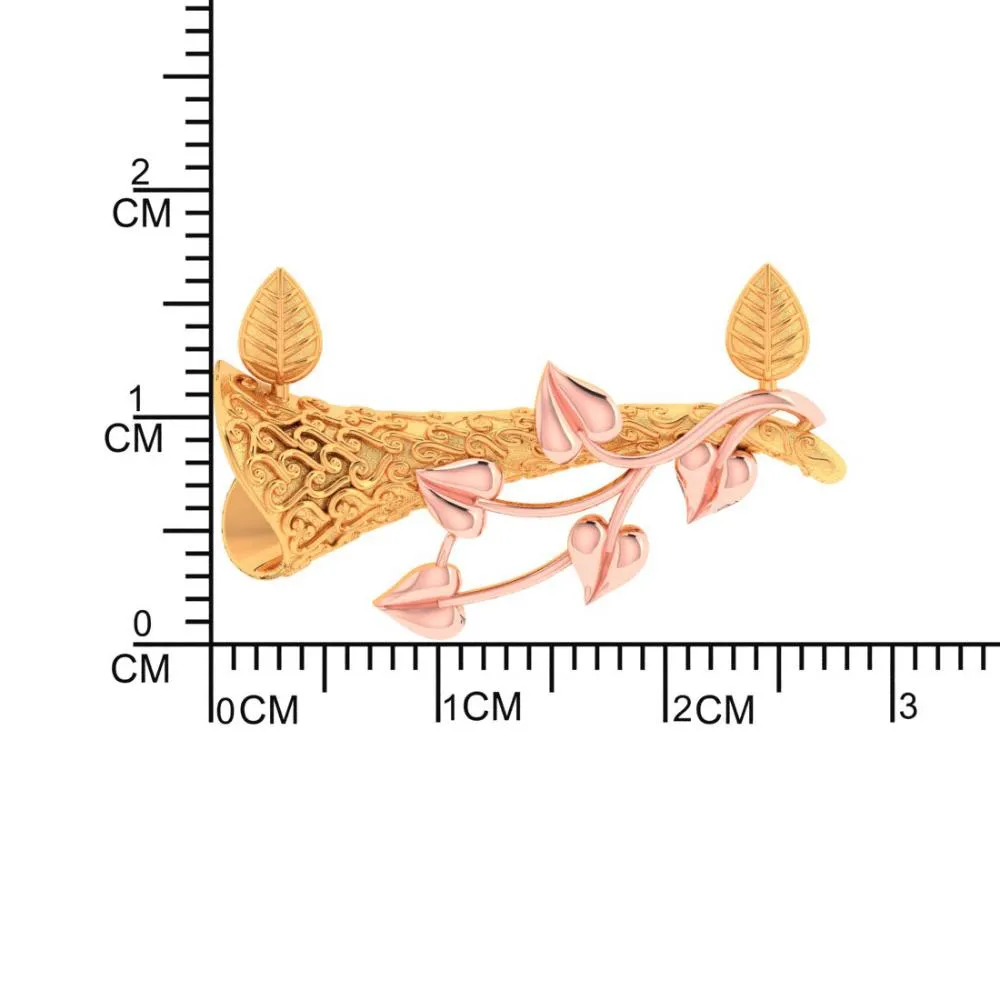 14k Ball Drop Gold Necklace With Leaves
