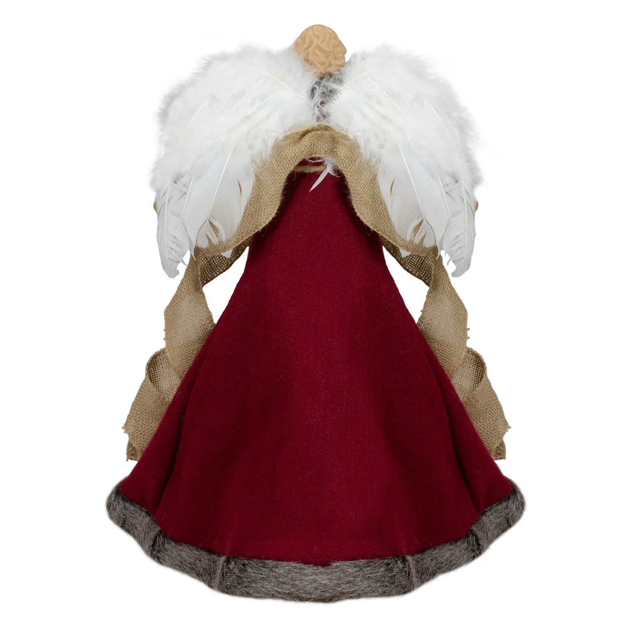 18" Green and Brown Angel in a Dress Christmas Tree Topper - Unlit