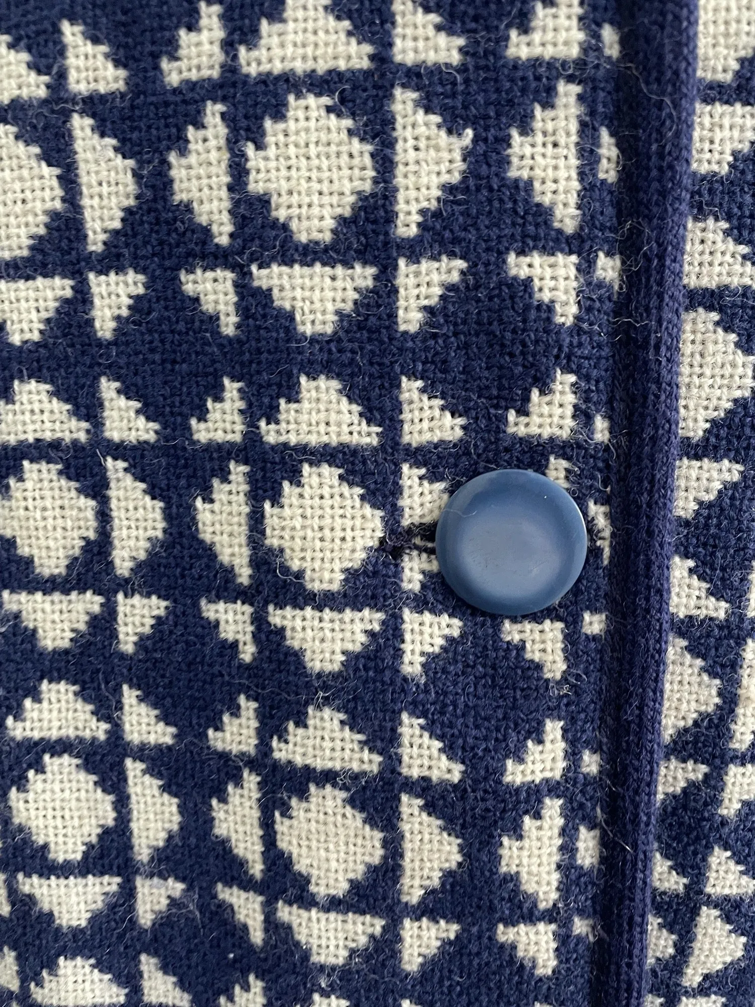 1960s Patterned Wool Winter Coat - Size 16