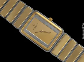 1980's Vacheron & Constantin Harmony Vintage "Modern" Mens Two-Tone Watch with Bracelet - Solid 18K Gold & Stainless Steel