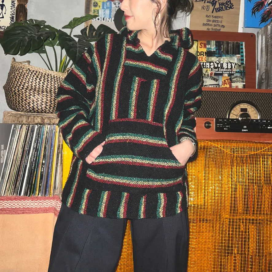 90'S MEXICO製 / RASTA COLOR BAJA HOODIE (UNISEX)