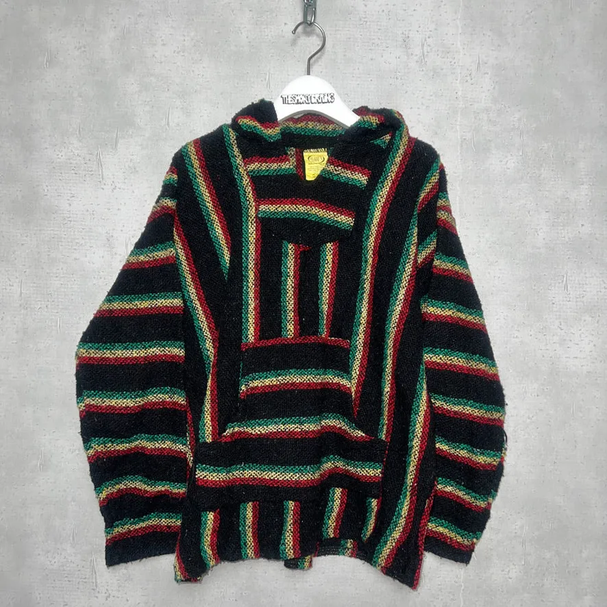 90'S MEXICO製 / RASTA COLOR BAJA HOODIE (UNISEX)