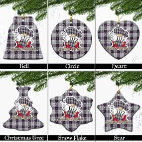 Alexander of Menstry Dress Tartan Christmas Ceramic Ornaments with Scottish Gnome Playing Bagpipes