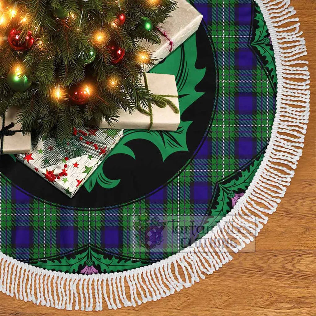 Alexander Tartan Christmas Tree Skirt Scottish Thistle Style