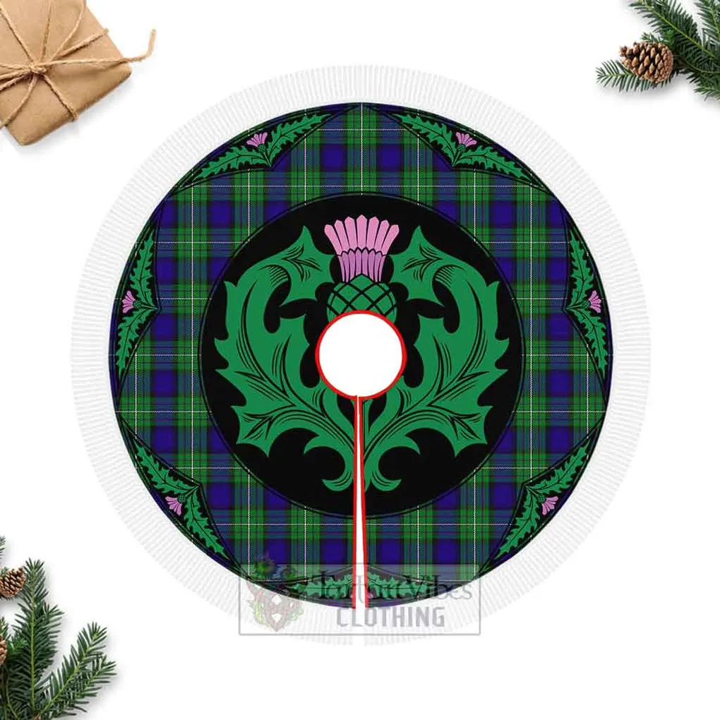Alexander Tartan Christmas Tree Skirt Scottish Thistle Style