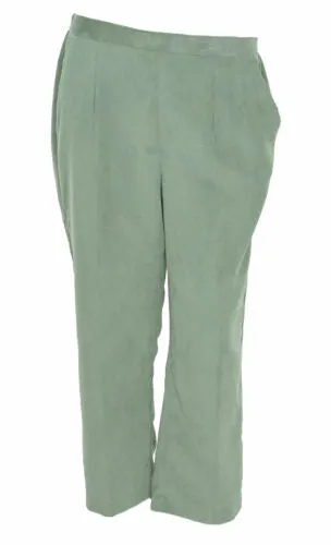 Alfred Dunner Women's Classic Fit Comfort Waist Corduroy Pants Gray
