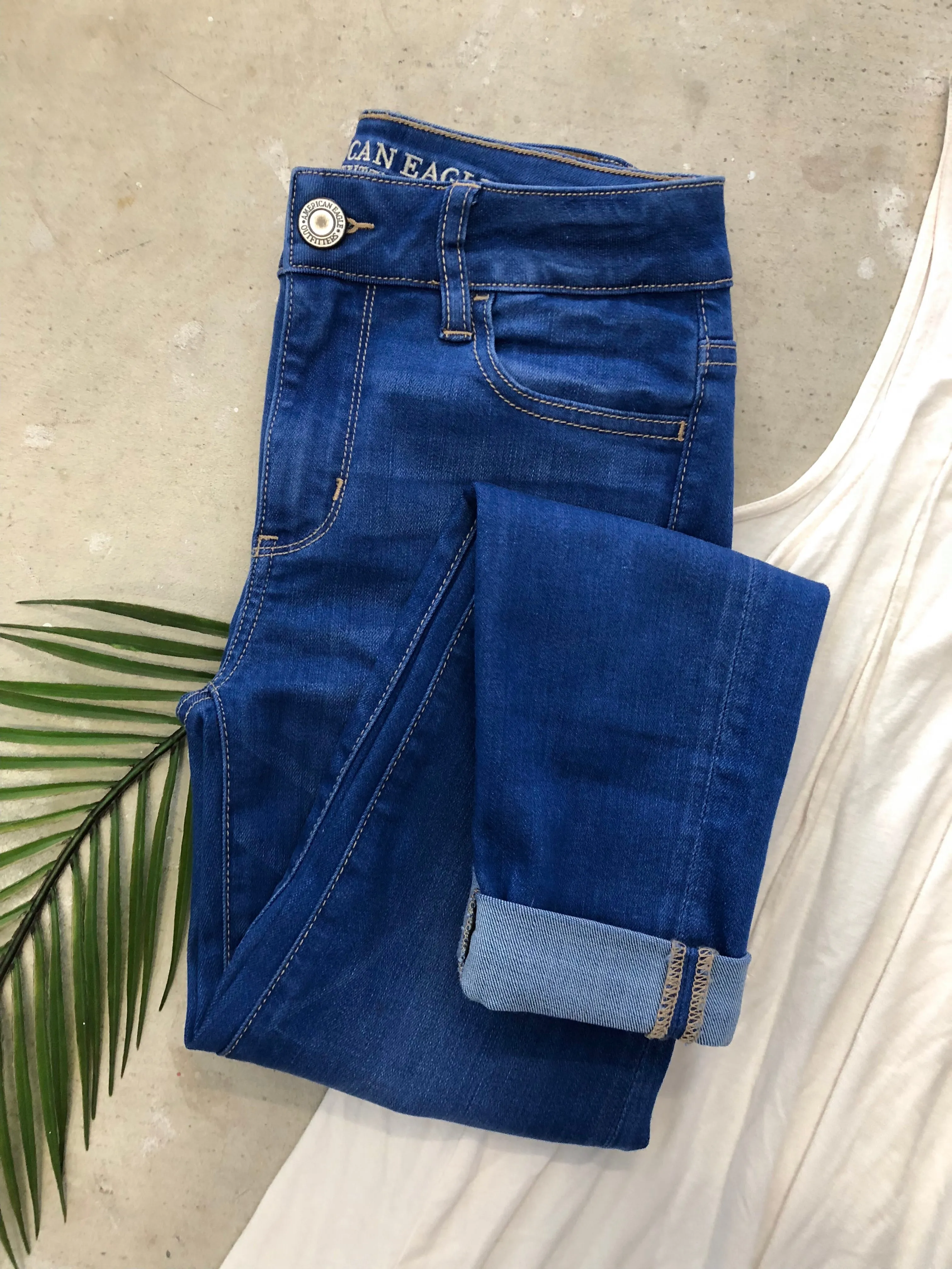 American Eagle Blue Jeggings - Size 00S