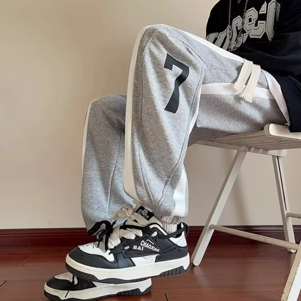 American Striped Number Print Sweatpants