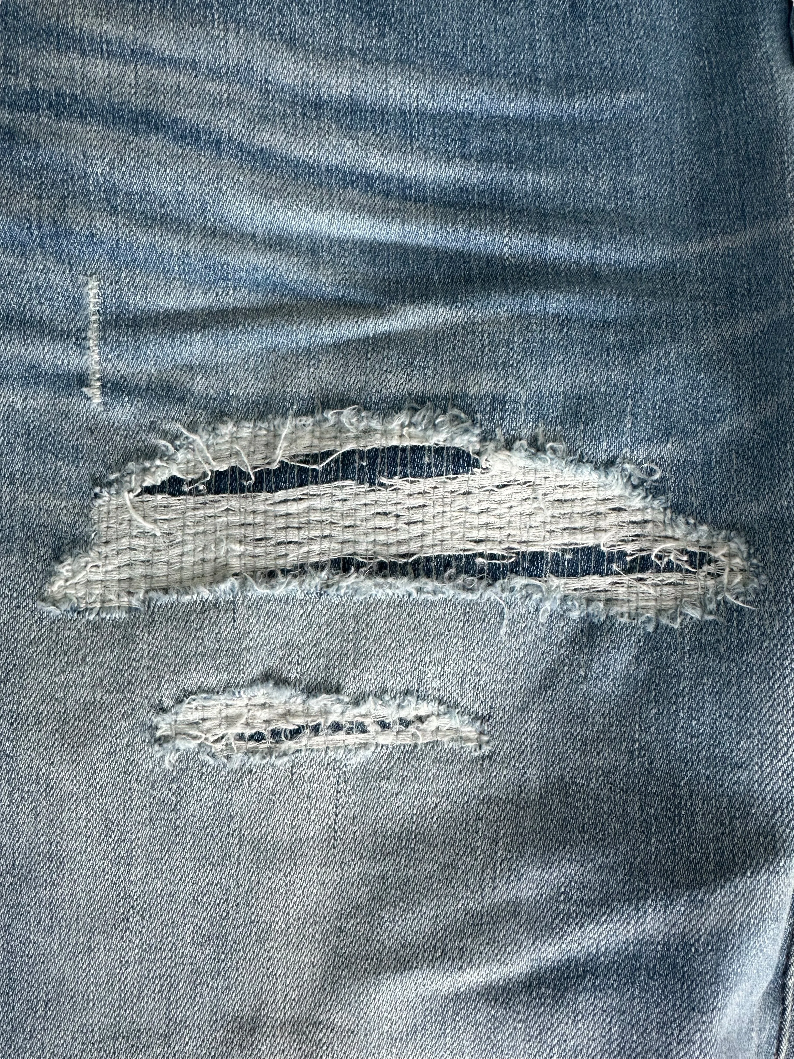 Amiri Indigo Distressed Boro Repair Jeans