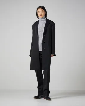 Arlo Coat in Wool Twill, Black