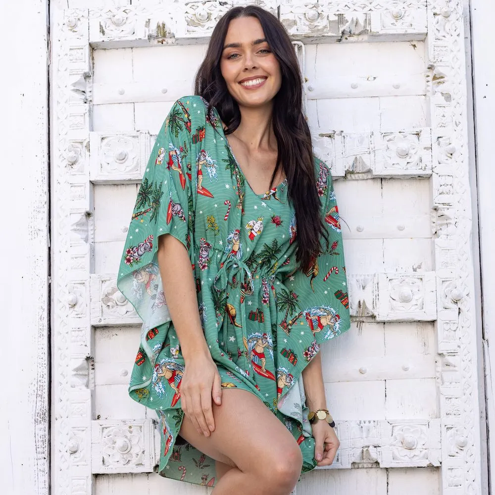 Aussie Christmas Green - Womens Festive Kaftan