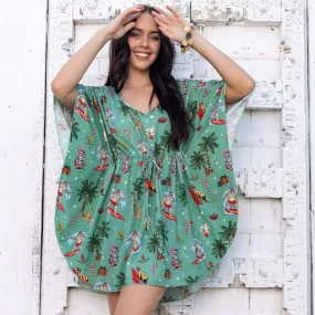 Aussie Christmas Green - Womens Festive Kaftan