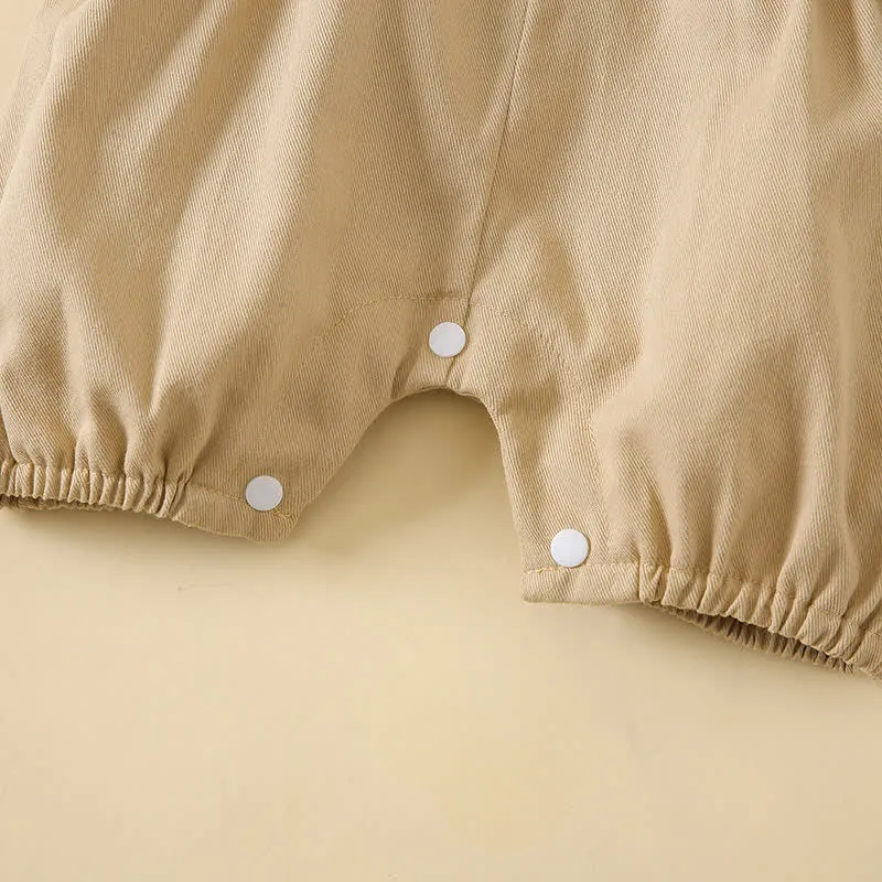 Baby Embroidered Bear Overall with Hat