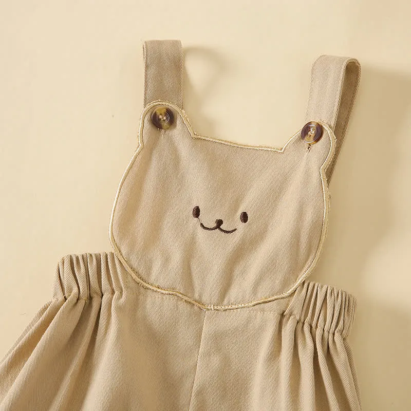 Baby Embroidered Bear Overall with Hat