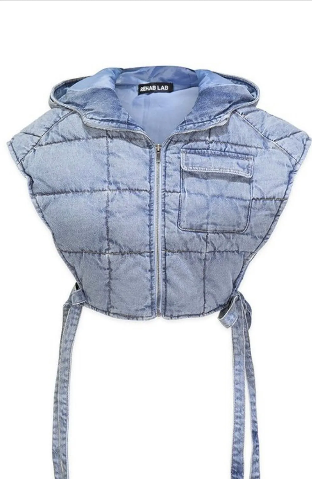 Baddie Quilted Denim Crop Jacket