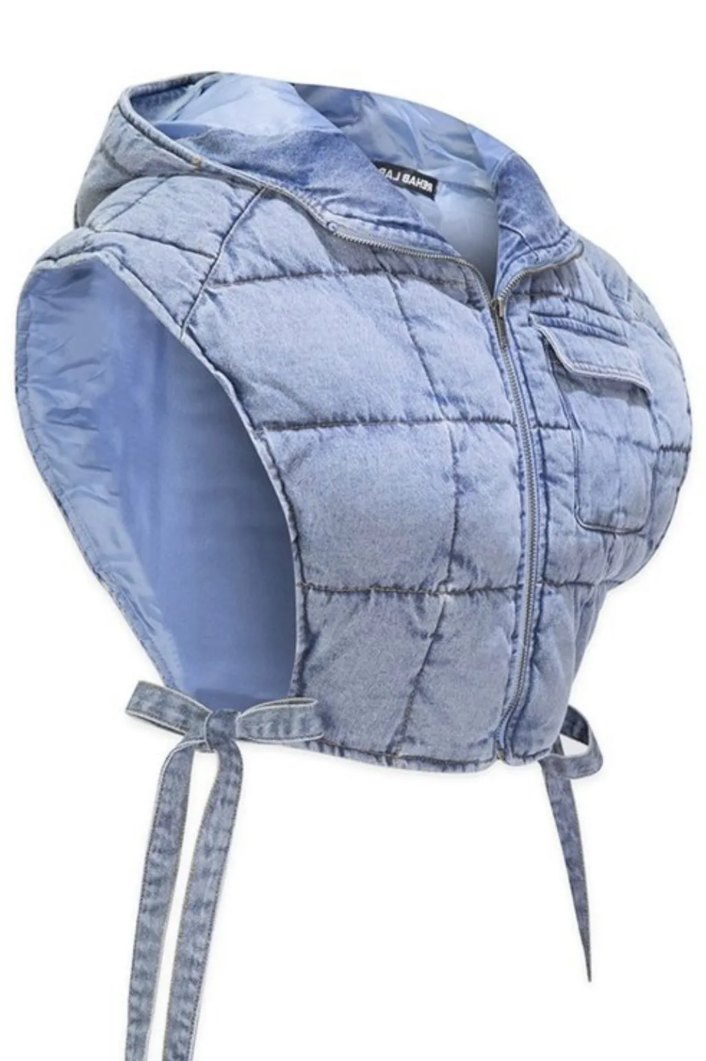 Baddie Quilted Denim Crop Jacket