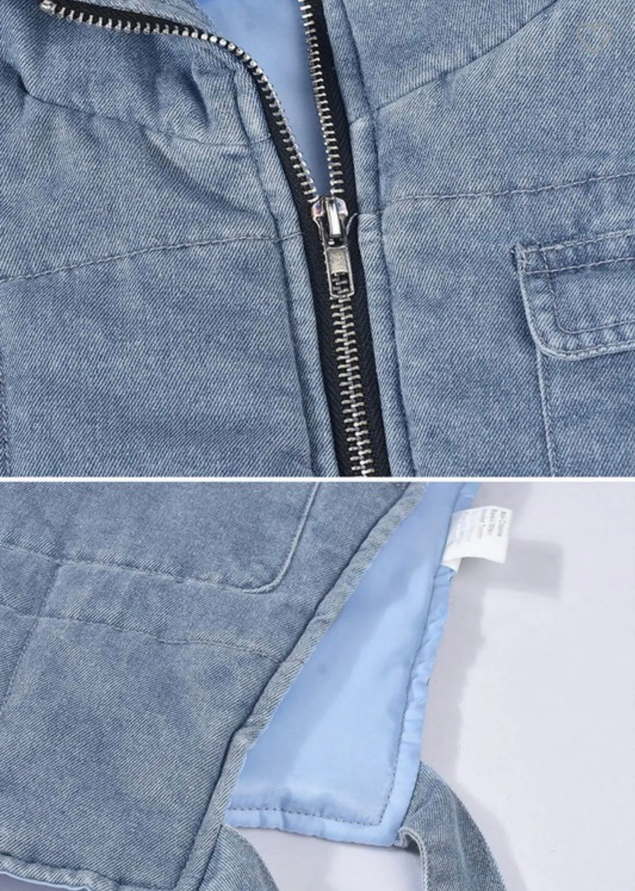 Baddie Quilted Denim Crop Jacket