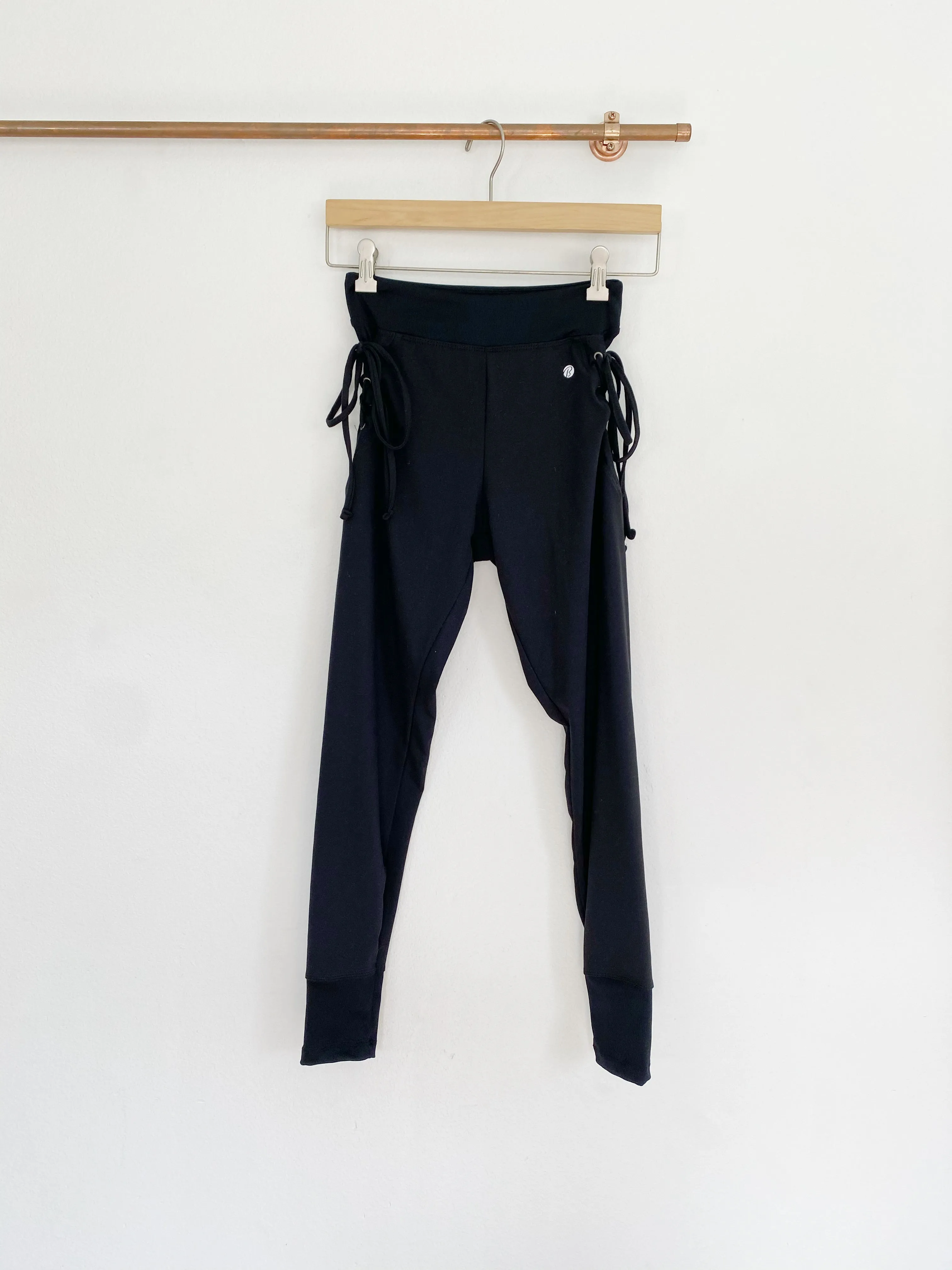 Bally Total Black Lace-up Leggings XS