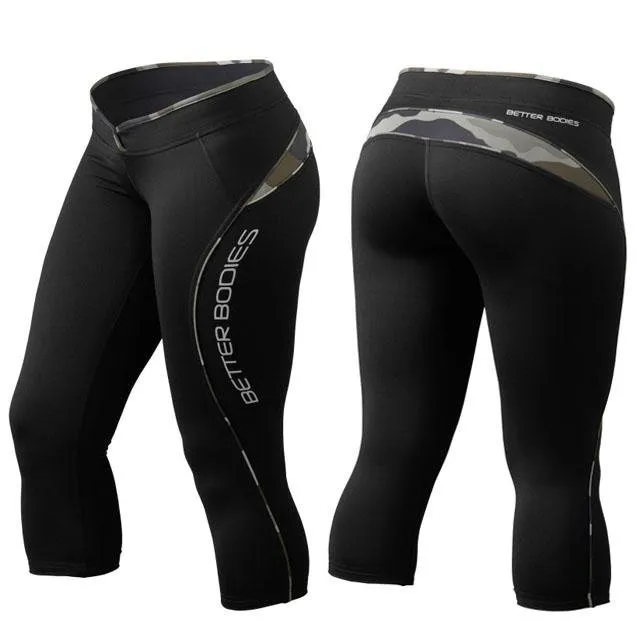 Better Bodies Shaped 3-4 Tights - Black-Camoprint