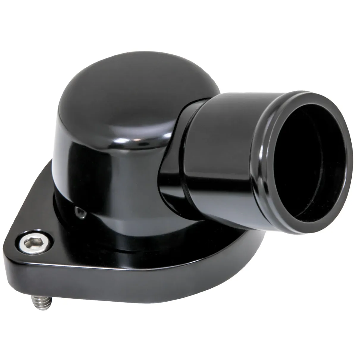 Billet Specialties 15 Degree Water Neck - 1-1/2 in ID Hose - Swivel - Black - GM LS-Series