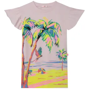 BILLIEBLUSH PINK PALE PALM TREE TSHIRT DRESS