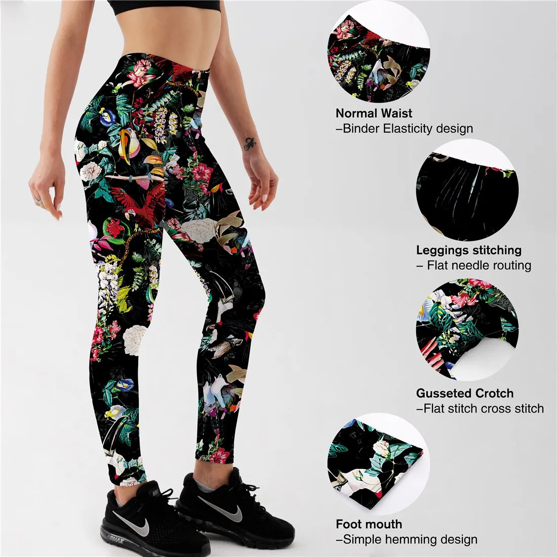 Bird Flowers Coloful leggings Women‘s Print Sexy Leggings Exercise