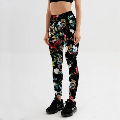 Bird Flowers Coloful leggings Women‘s Print Sexy Leggings Exercise