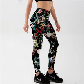 Bird Flowers Coloful leggings Women‘s Print Sexy Leggings Exercise