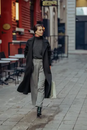 Black Cashmere Meghan Coat