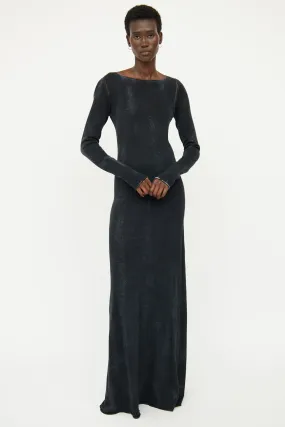 Black Cotton Long Sleeve Dress