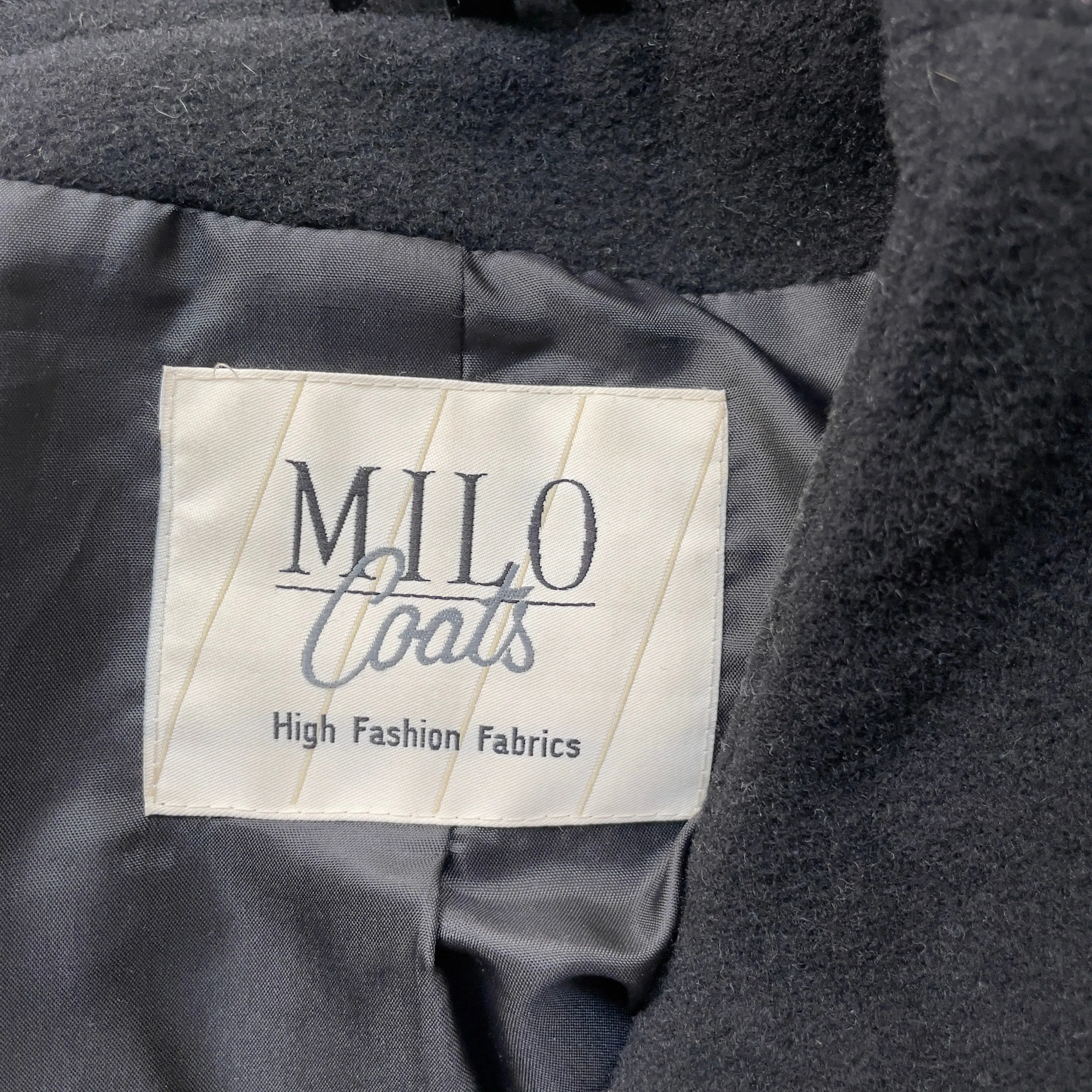 Black High Neck Wool Blend Coat - Milo Coats
