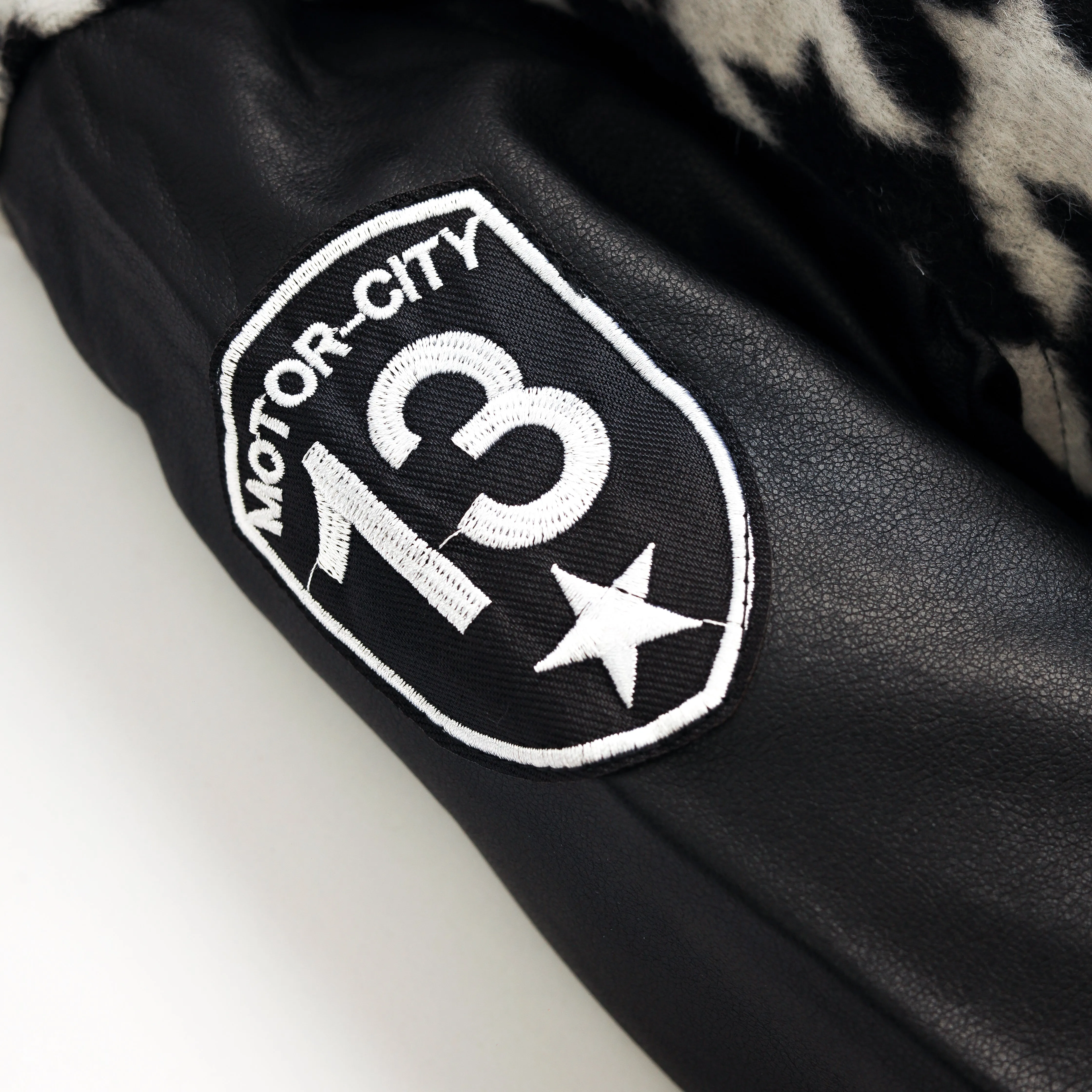 Black Patterned Velour Jacket Quilted 7172