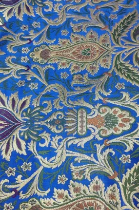 Blue Banarasi Kimkhwab Silk Meenakari Fabric ( 1 Mtr )