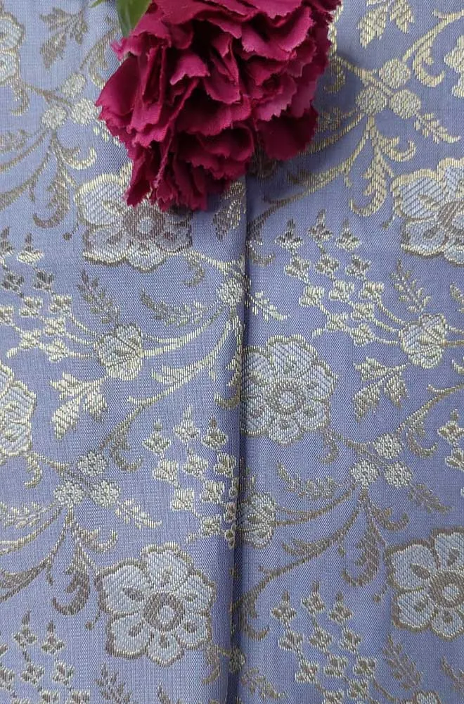 Blue Banarasi Silk Fabric ( 1 Mtr )