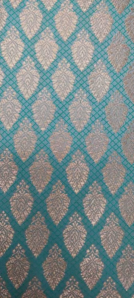 Blue Banarasi Silk Fabric ( 1 Mtr )