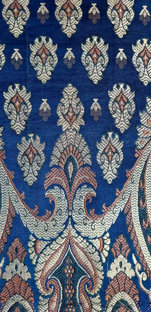 Blue Banarasi Silk Fabric ( 1 Mtr )