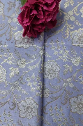 Blue Banarasi Silk Fabric ( 1 Mtr )
