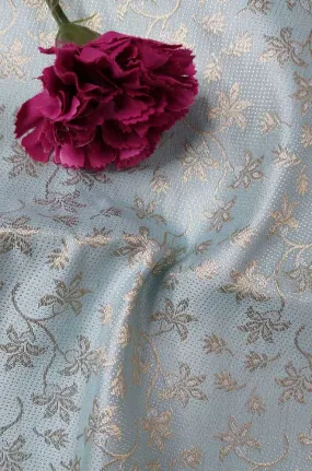Blue Banarasi Silk Fabric ( 1 Mtr )