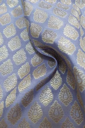 Blue Banarasi Silk Fabric ( 1 Mtr )