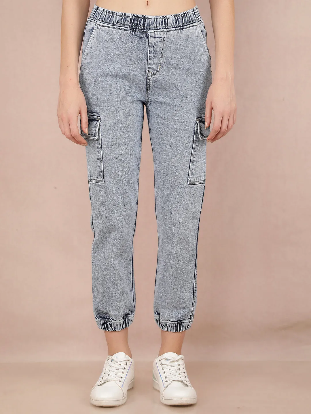 Blue Straight Joggers Jeans