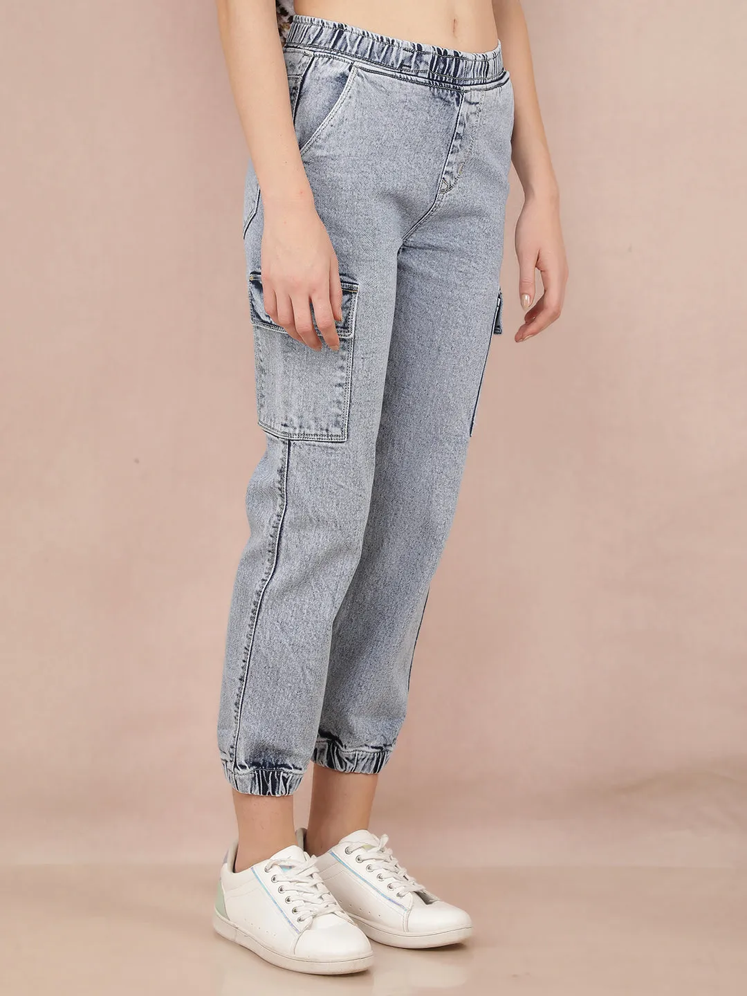 Blue Straight Joggers Jeans