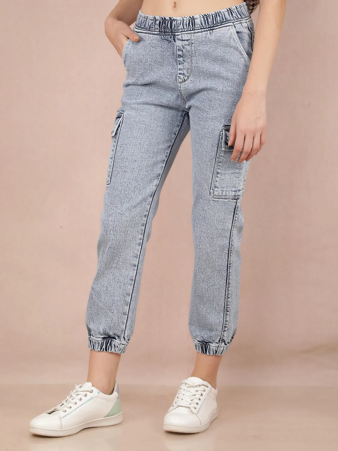 Blue Straight Joggers Jeans