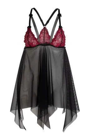 Bordeaux Lace Babydoll