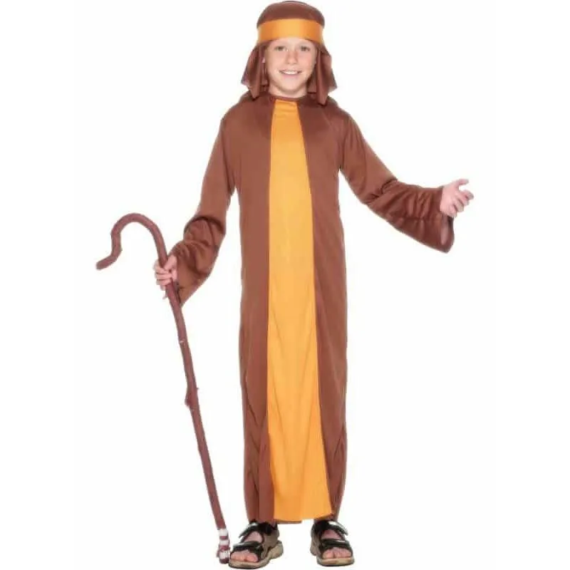 Boys Brown Shepherd Christmas Fancy Dress Costumes