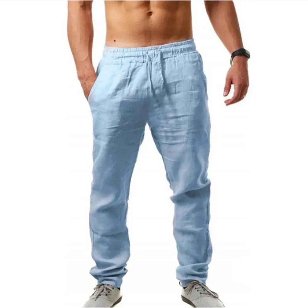 Breathable Cotton Linen Summer Pants for Men