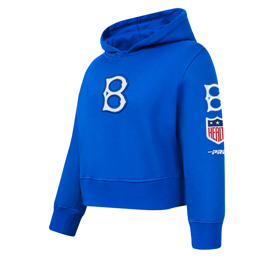 BROOKLYN DODGERS RETRO CLASSIC TODDLER GIRLS RIB FLC PO HOODIE (ROYAL BLUE)