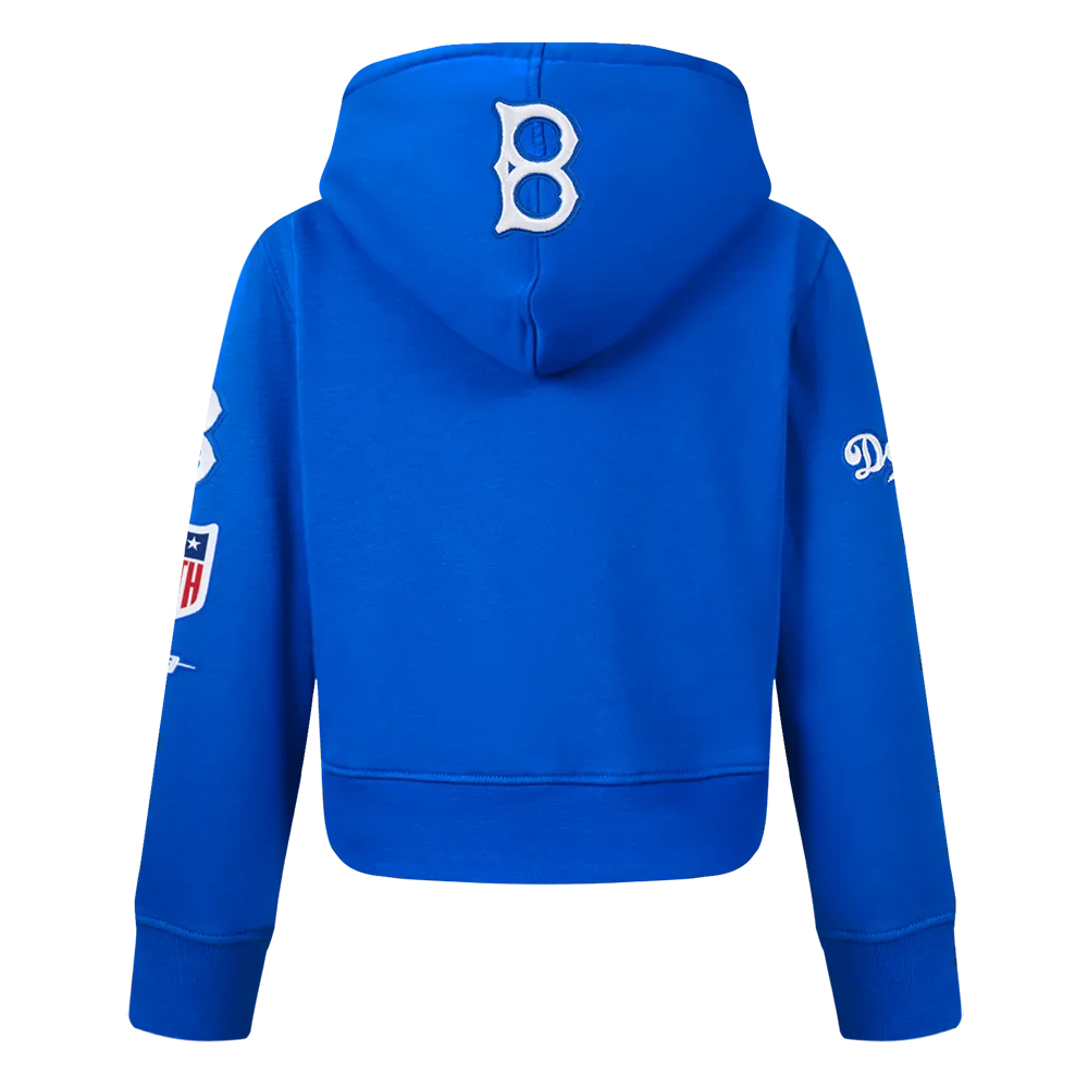 BROOKLYN DODGERS RETRO CLASSIC TODDLER GIRLS RIB FLC PO HOODIE (ROYAL BLUE)