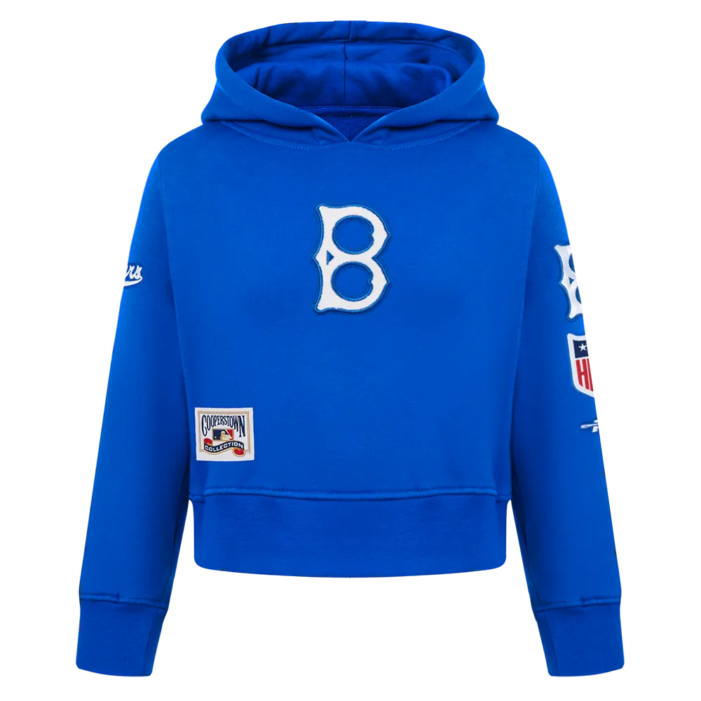 BROOKLYN DODGERS RETRO CLASSIC TODDLER GIRLS RIB FLC PO HOODIE (ROYAL BLUE)