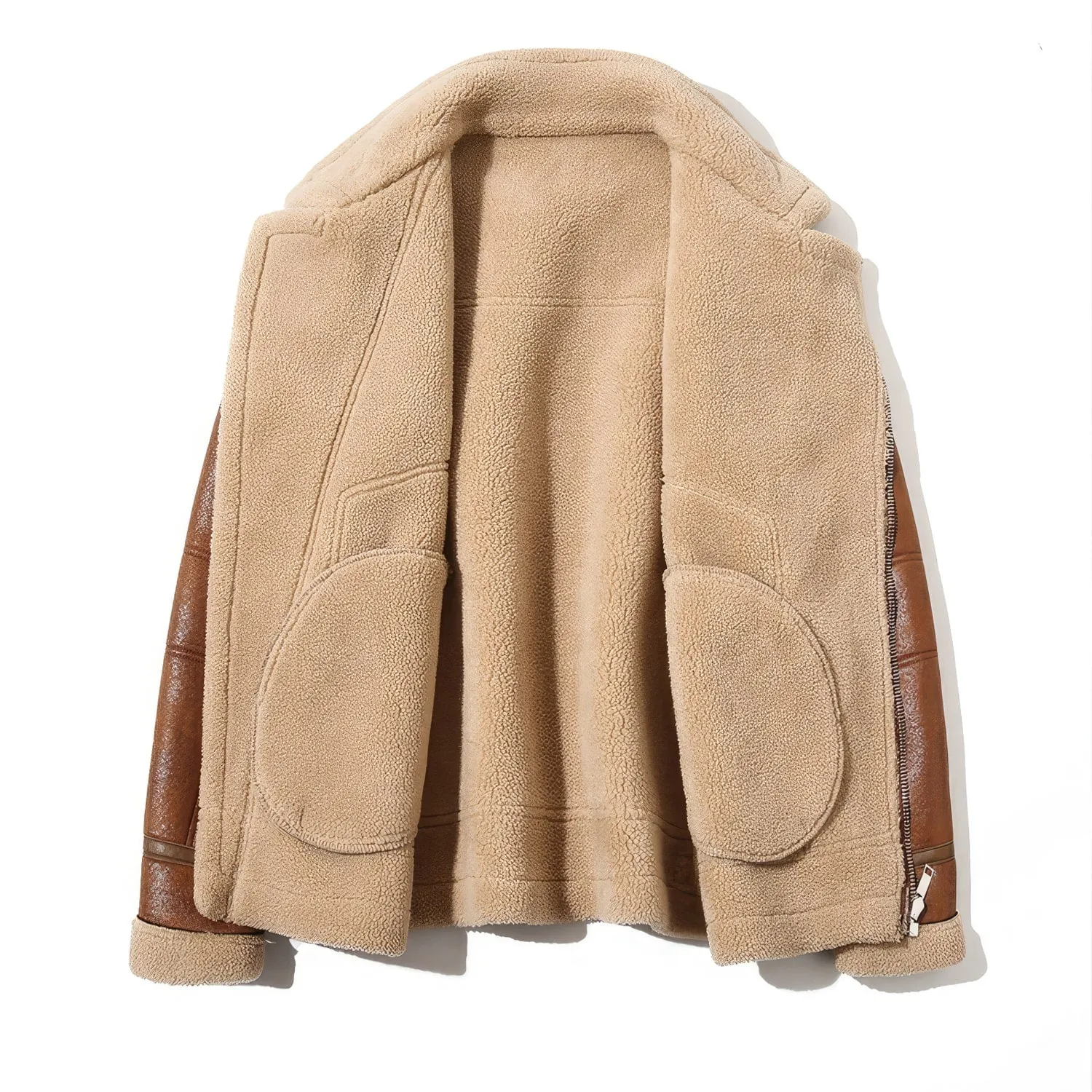 Brown B3 Genuine Sheepskin Leather Jacket