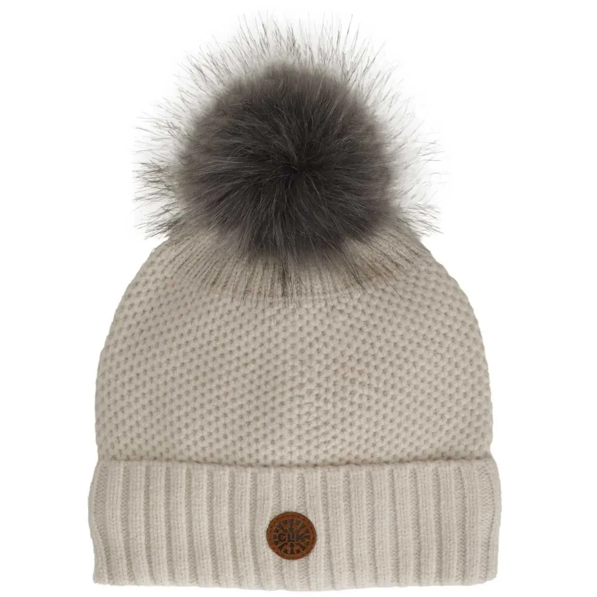 CALIKIDS SOFT TOUCH WAFFLE KNIT POMPOM HATALMOND, LILAC -